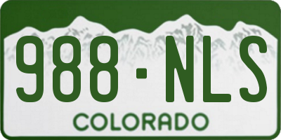 CO license plate 988NLS