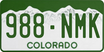 CO license plate 988NMK