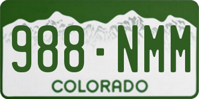 CO license plate 988NMM