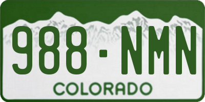 CO license plate 988NMN
