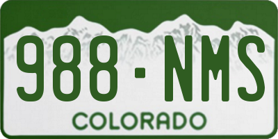 CO license plate 988NMS