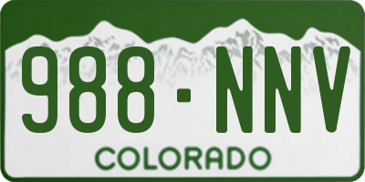 CO license plate 988NNV