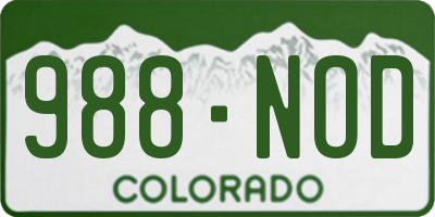 CO license plate 988NOD