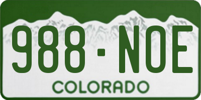 CO license plate 988NOE