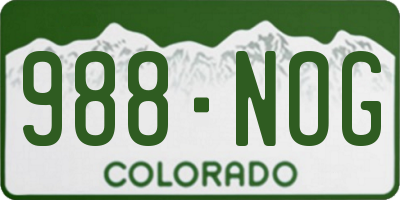 CO license plate 988NOG