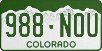 CO license plate 988NOU