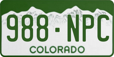 CO license plate 988NPC
