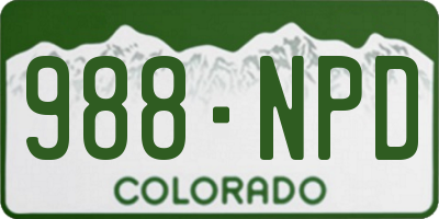 CO license plate 988NPD