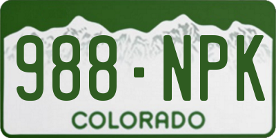 CO license plate 988NPK