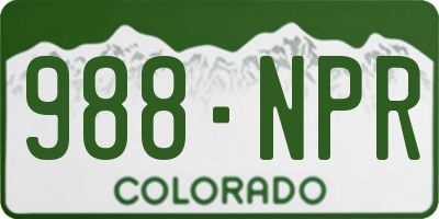CO license plate 988NPR