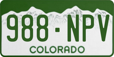 CO license plate 988NPV