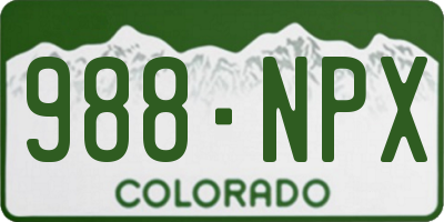 CO license plate 988NPX