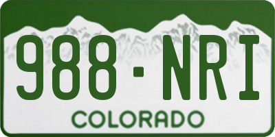 CO license plate 988NRI