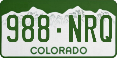 CO license plate 988NRQ
