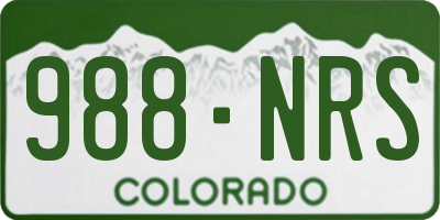 CO license plate 988NRS