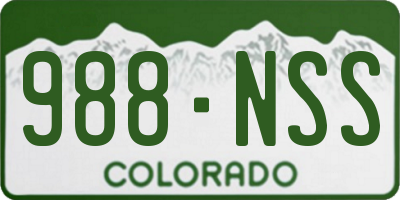 CO license plate 988NSS