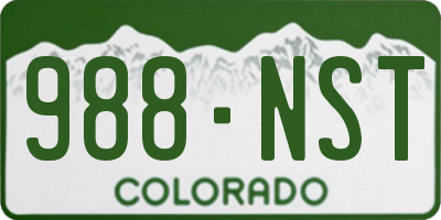 CO license plate 988NST