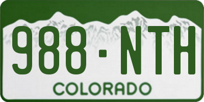 CO license plate 988NTH