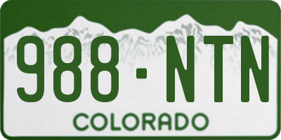 CO license plate 988NTN