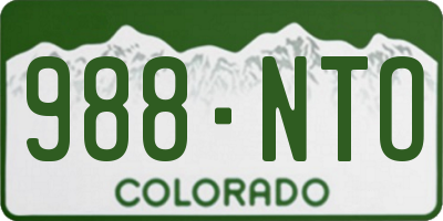 CO license plate 988NTO