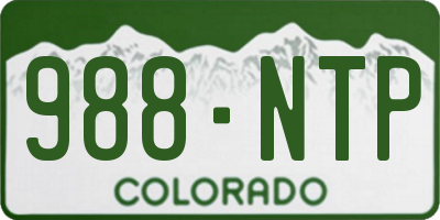 CO license plate 988NTP