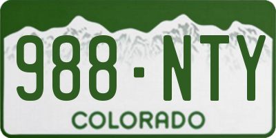 CO license plate 988NTY