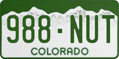 CO license plate 988NUT