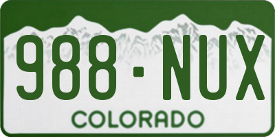 CO license plate 988NUX
