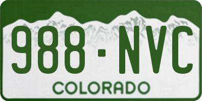 CO license plate 988NVC