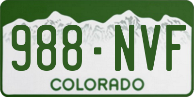 CO license plate 988NVF