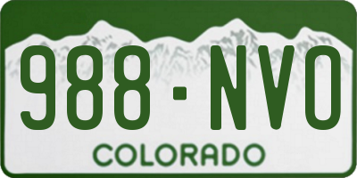 CO license plate 988NVO
