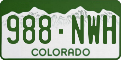 CO license plate 988NWH