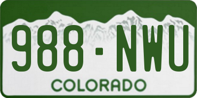 CO license plate 988NWU