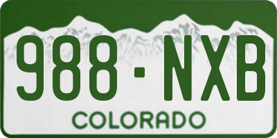 CO license plate 988NXB
