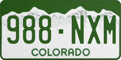 CO license plate 988NXM