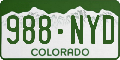 CO license plate 988NYD