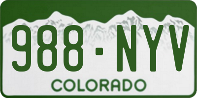 CO license plate 988NYV