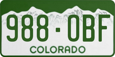 CO license plate 988OBF