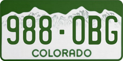 CO license plate 988OBG