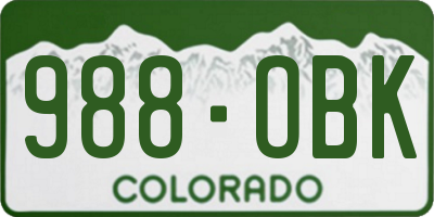 CO license plate 988OBK