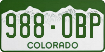 CO license plate 988OBP
