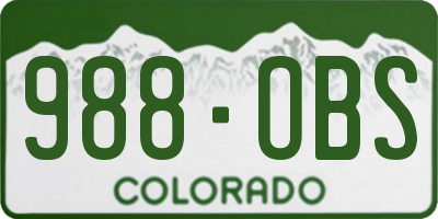 CO license plate 988OBS