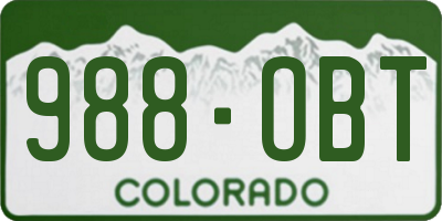 CO license plate 988OBT