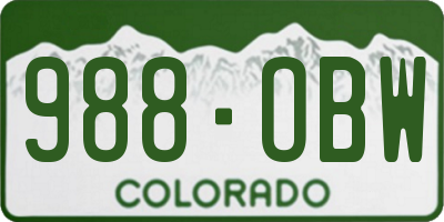 CO license plate 988OBW