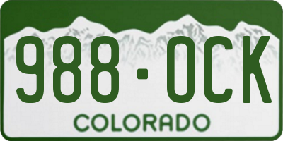 CO license plate 988OCK