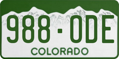 CO license plate 988ODE