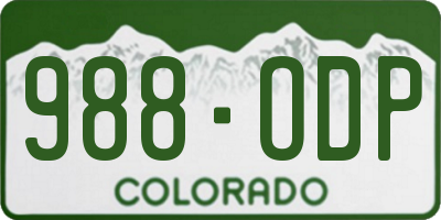 CO license plate 988ODP