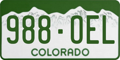 CO license plate 988OEL