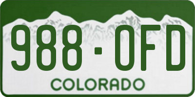 CO license plate 988OFD