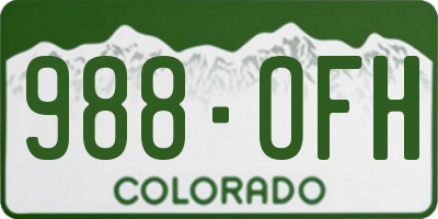 CO license plate 988OFH